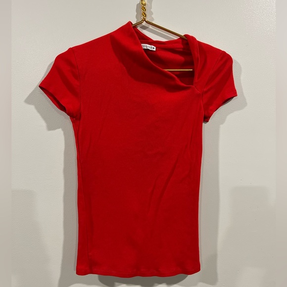 Tops Zara Asymmetric Neck Line Red Top Poshmark